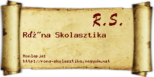 Róna Skolasztika névjegykártya